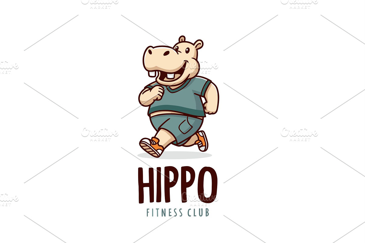 Hippo Fitness Club – Strong, Happy,, an Animal Illustration by Izdihaar_Studio (Photo 3 of 3)