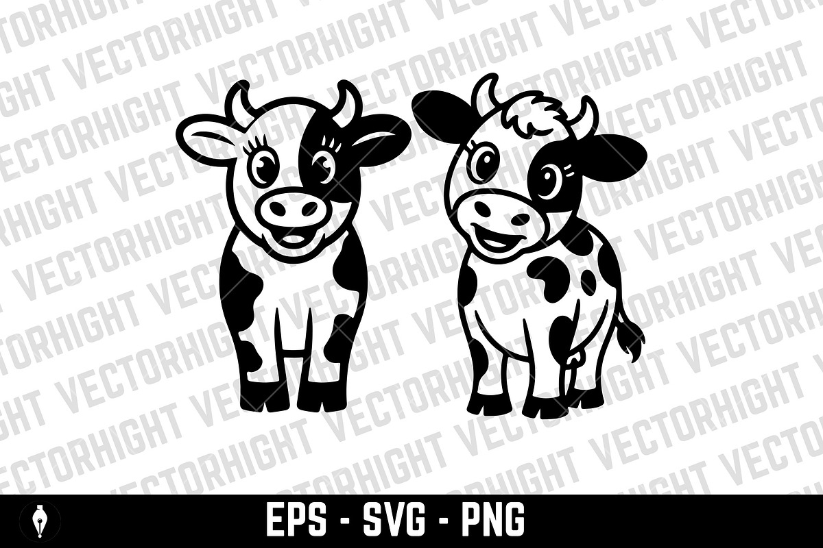 Spotted dairy cow, an Animal Illustration by Vectorhight (Photo 2 of 3)