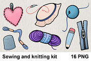 Sewing and knitting kit PNG, an Object Illustration by LOKSKIH (Thumbnail 1 of 4)