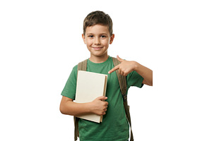Boy With School Book Smiles, a School & Education Photo by CREATIVEDEF
