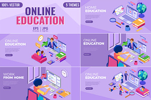 Online distance education technology, an Education Illustration by TAlex