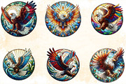 Stained Glass Eagle Clipart Bundle, an Illustration by SVGArt (Thumbnail 4 of 7)