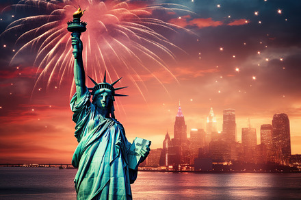 Statue of Liberty and New York City, a Photo by Iftikhar Alam