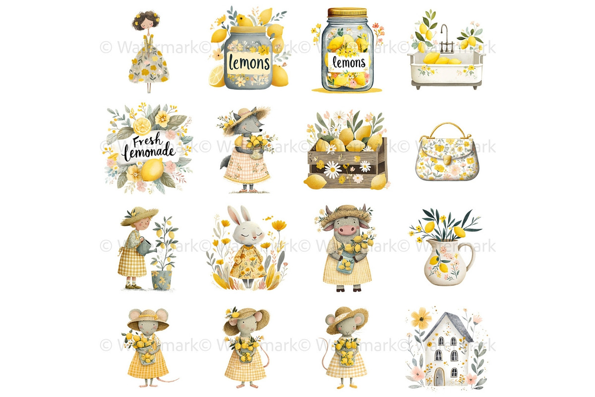 Floral Spring Animals Clipart, Goose, an Animal Illustration by Nicole Branger Art (Photo 7 of 22)