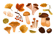 Autumn leaves. Fall set, backgrounds, a Seasonal Illustration by Good Studio (Thumbnail 2 of 13)