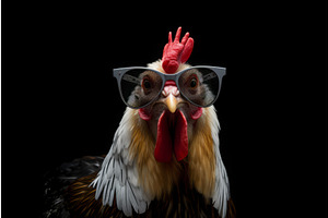 Rooster In Sunglasses. Generate Ai