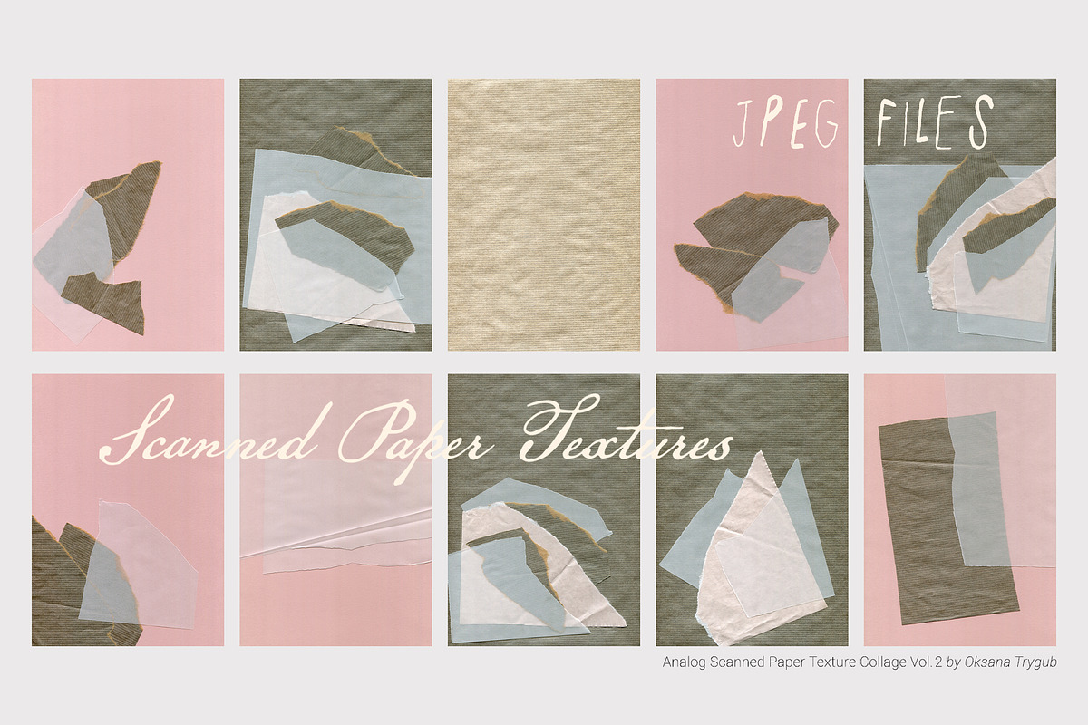 Bundle Scanned Paper Texture Collage, a Texture Graphic by Oksana Trygub (Photo 33 of 50)