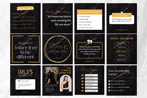 50 Black & Gold Quote Template