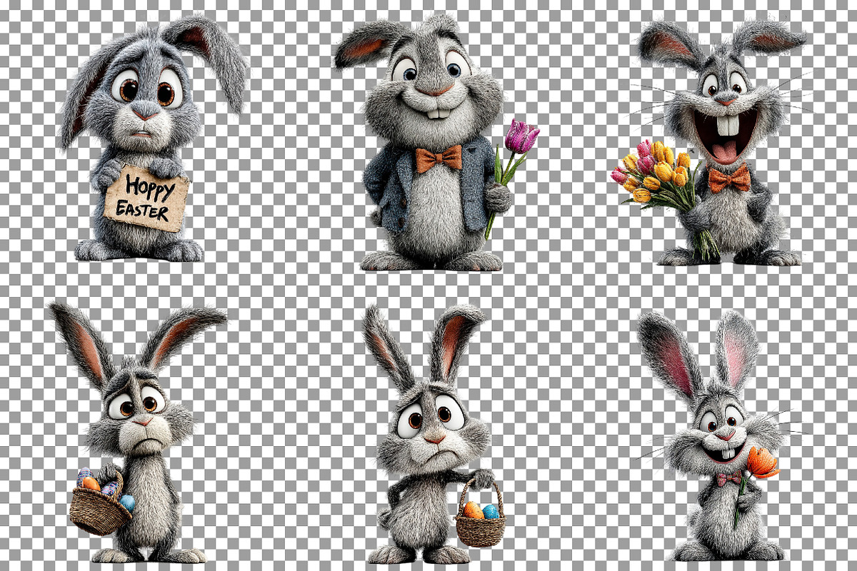 Whimsical Easter Bunny Rabbit Clipar, an Illustration by Sublimation Artist (Photo 3 of 7)