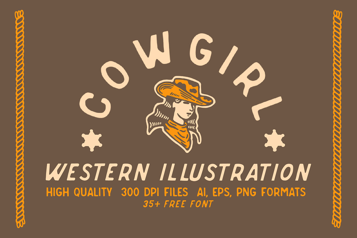 Cowgirl Western Illustration Set, an Illustration by Southerntown (Photo 1 of 5)