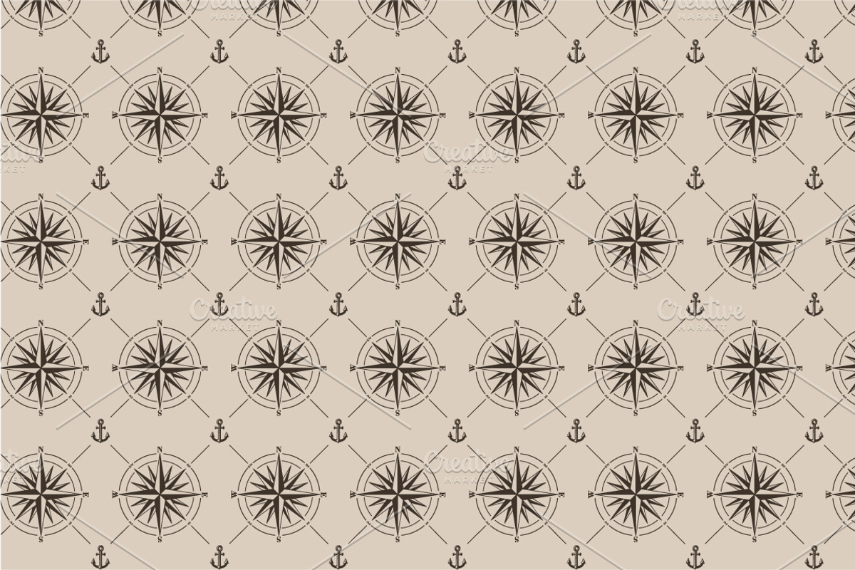 Vector Seamless Compass Pattern Set, a Texture Graphic by MSA-Graphics