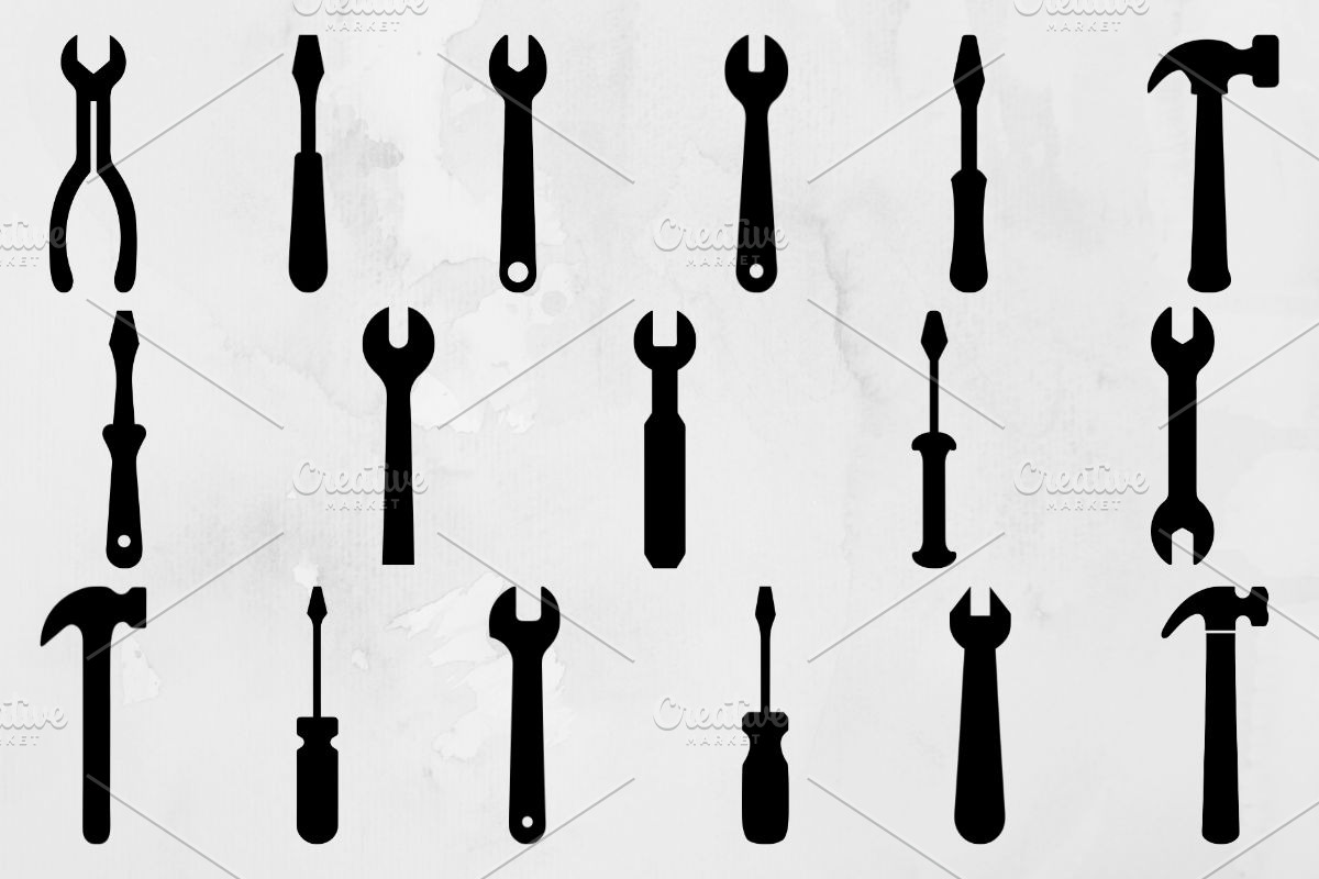 Mechanical Tools Silhouette SVG, a Work Illustration by newminddesign (Photo 1 of 3)