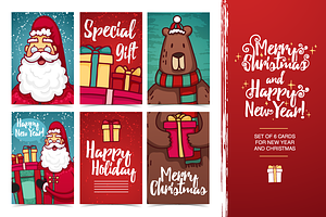 Set Christmas and New Year card, a Card Template by Uniyok