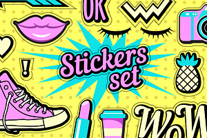 Stickers Set 90s