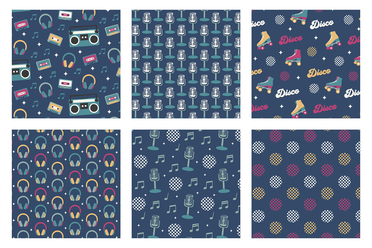 Retro disco groovy patterns, a Pattern Graphic by RevolutionizZed (Photo 10 of 10)