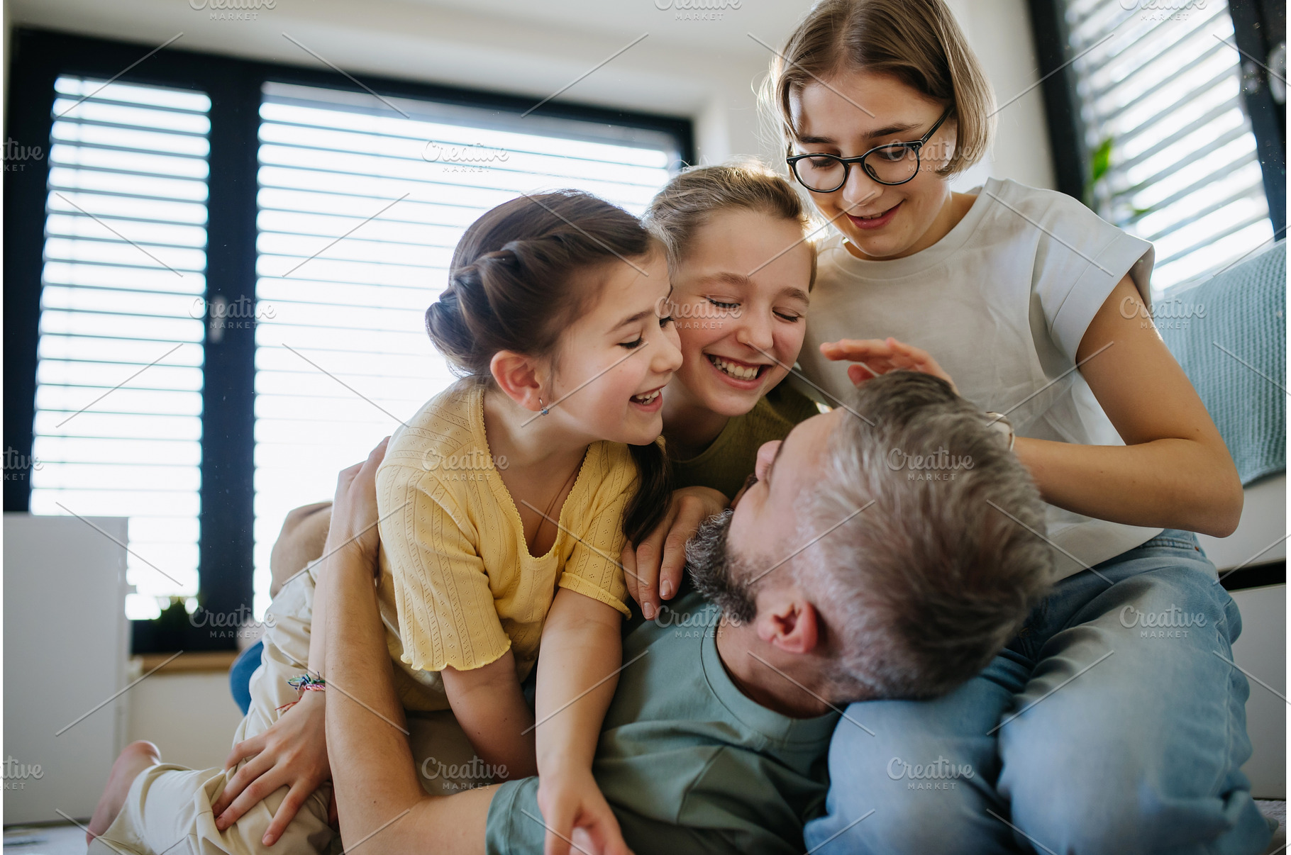 Portrait of father with three, a Person Photo by HalfPoint