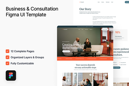 Consult: Consultation Figma Template, an UI Kit Template by FinestDevs