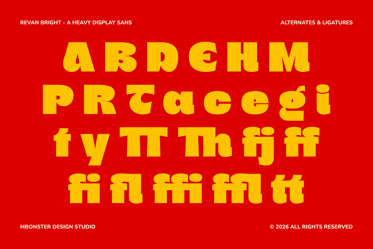 Revan Bright - Heavy Playful Sans, a Sans Serif Font by Mbonster Design Studio (Photo 14 of 16)