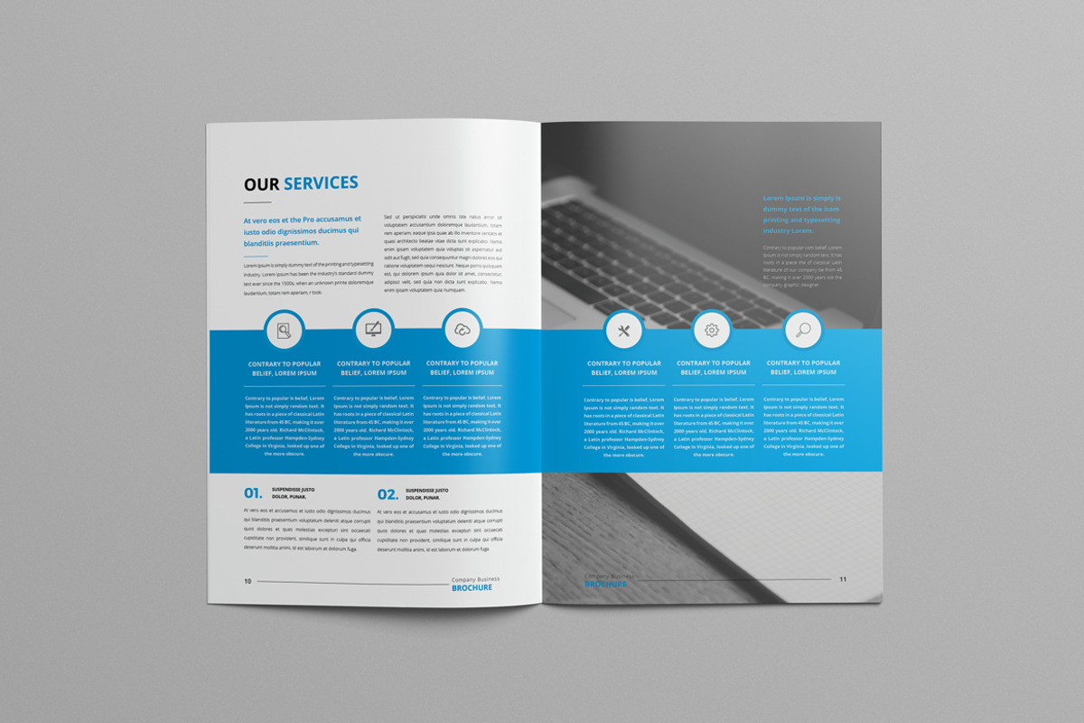 Clean & Modern Brochure | 3 Sizes, a Brochure Template by Pro-Gh (Photo 4 of 28)