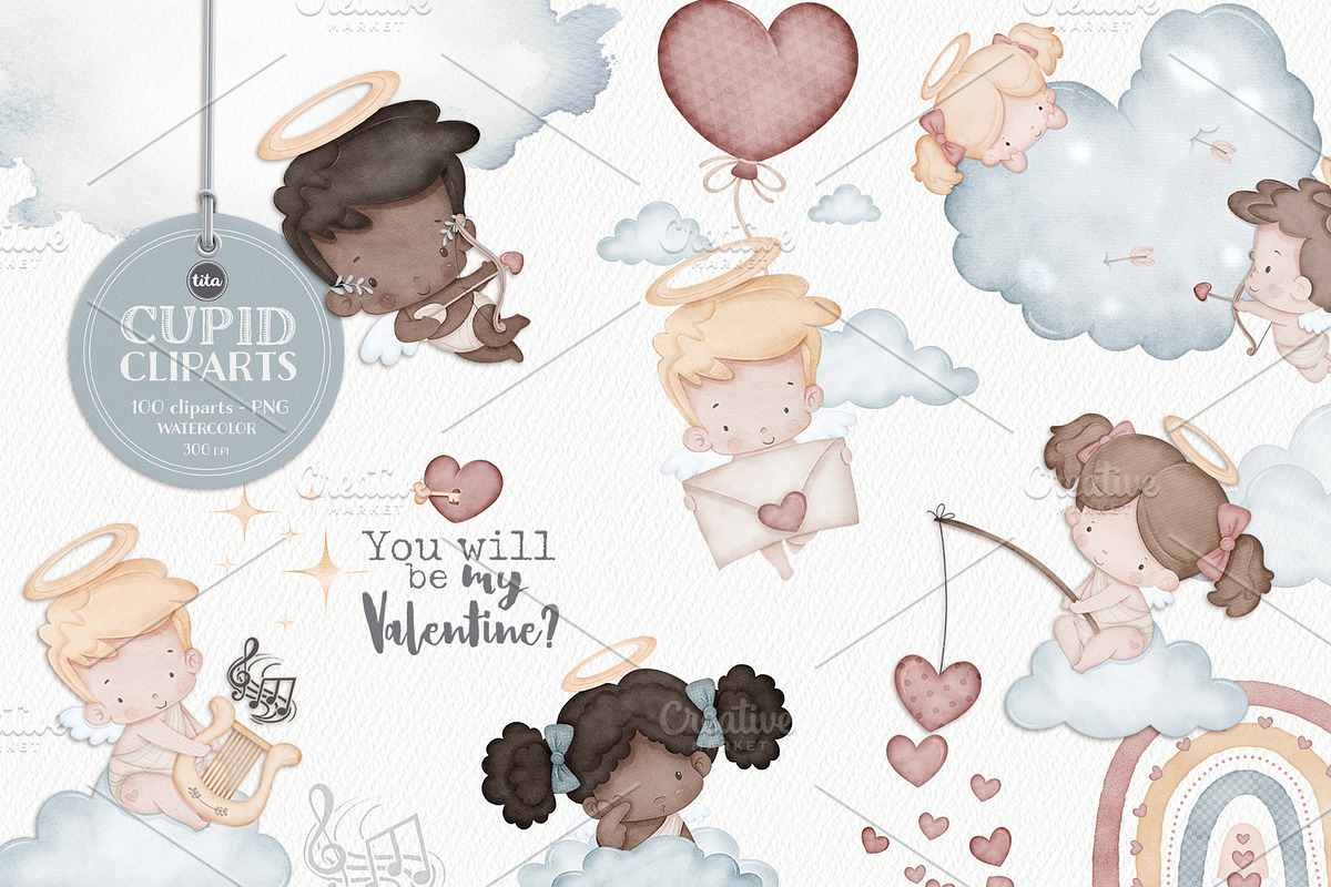 Falling in Love clip art set, a Seasonal Illustration by Tita Creative Studio (Photo 3 of 7)