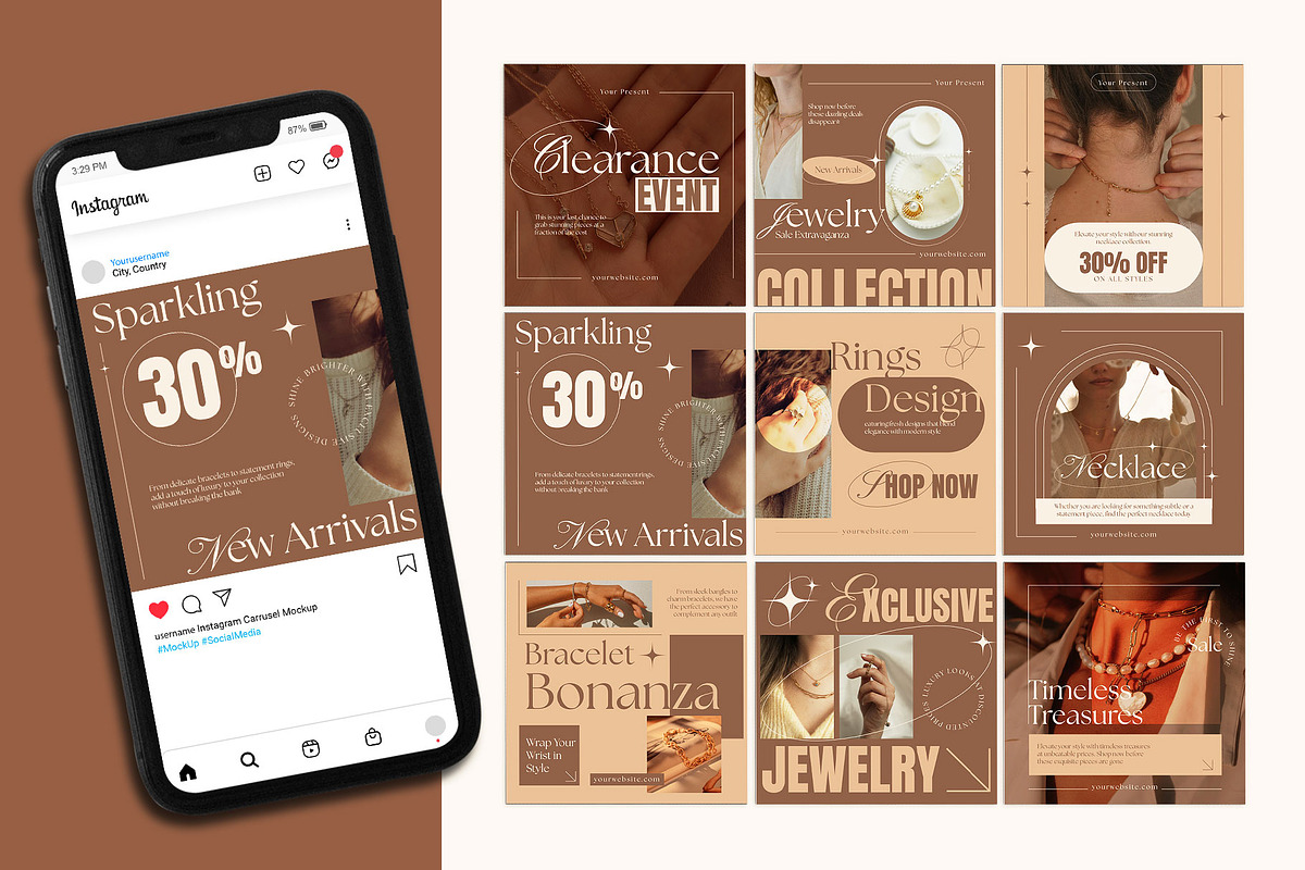 Jewelry Instagram Post Puzzle, a Social Media Template by Artnivora.Std (Photo 1 of 2)