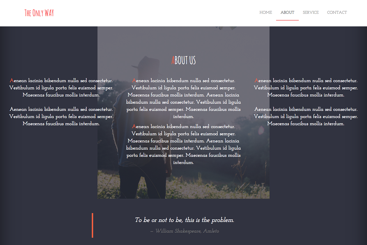 The Only Way - Portfolio Theme, a Bootstrap Template by NsThemes (Photo 2 of 6)