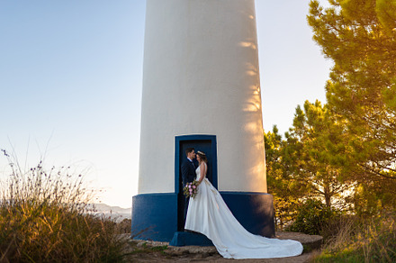 Just married couple on the door of a lighthouse, a Person Photo by rubenchase