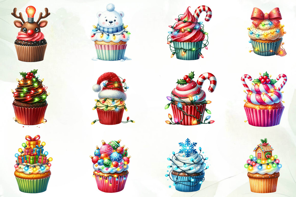 Christmas Cupcake Christmas Cupcakes, an Illustration by CreationArt (Photo 2 of 4)