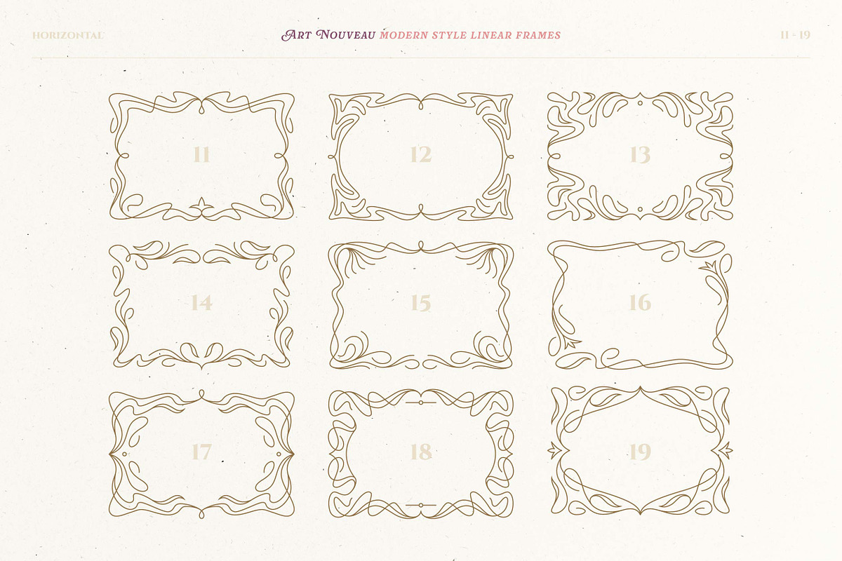 Art Nouveau Modern Linear Frames Set, a Graphic by MaryArt (Photo 4 of 6)