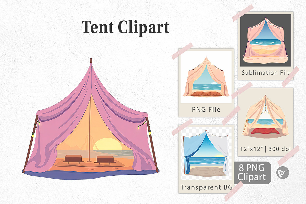 Tent Clipart, a Graphic by Artnoy (Photo 1 of 5)