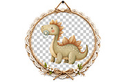 Watercolor Baby Dinosaur Clipart, an Illustration by DreamArtGraphic (Thumbnail 7 of 8)