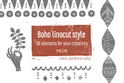 Boho Linocut Style, a Decorative Illustration by dasha mo (Thumbnail 1 of 6)