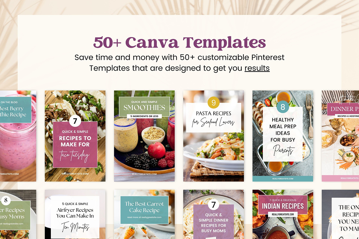 Canva Pinterest Food Blog Templates, a Social Media Template by Fallon Gerst (Photo 3 of 7)