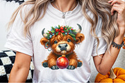 Cute Christmas Highland Cow PNG, an Illustration by Sublimation Artist (Thumbnail 3 of 9)