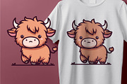 Kawaii Highland Cow Clipart Bundle, an Animal Illustration by MkStudio (Thumbnail 3 of 4)