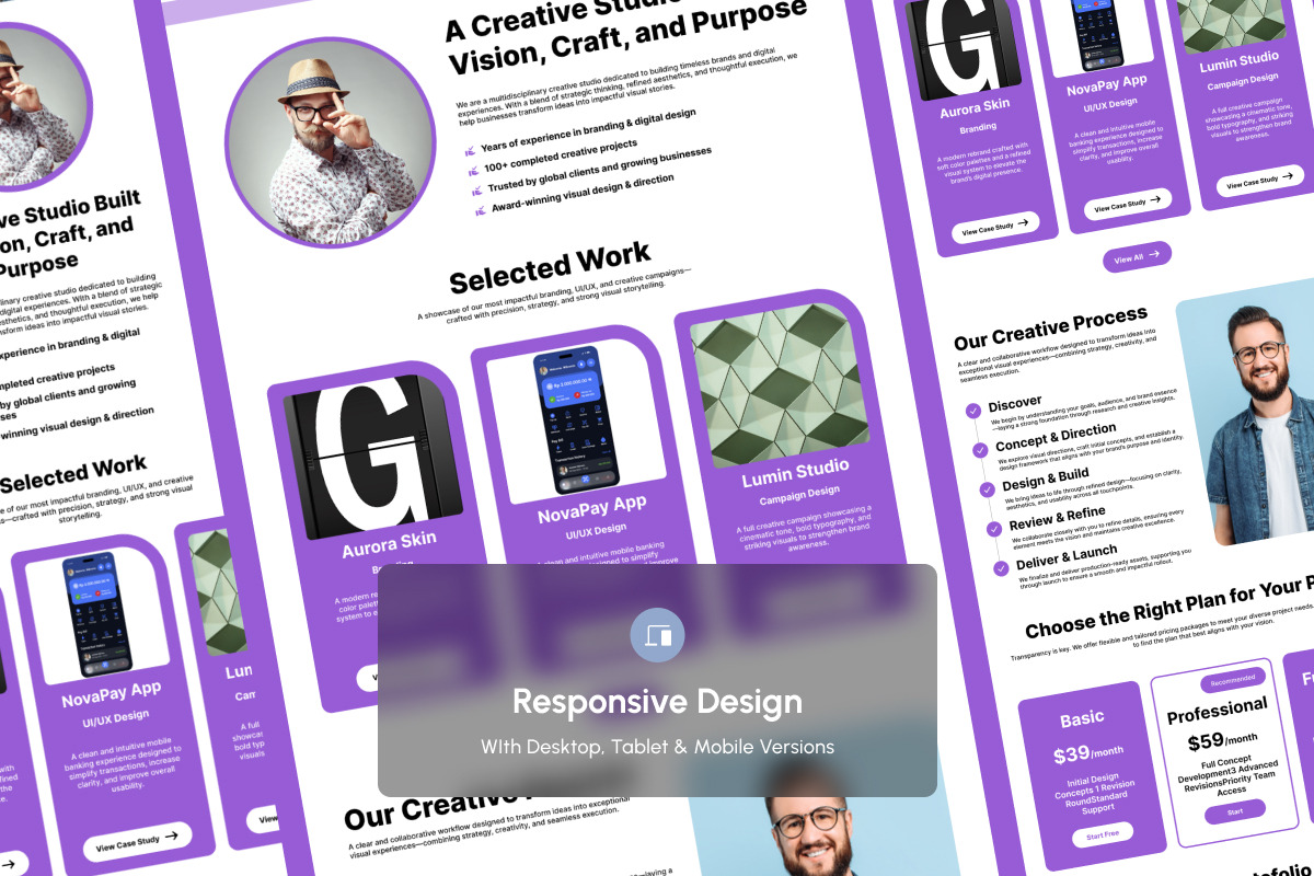HelioLab Studio Portfolio Landing, a Landing Page Template by productype1 (Photo 3 of 5)
