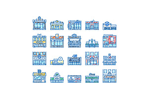store shop retail market icons hand, an Object Illustration by pikepicture