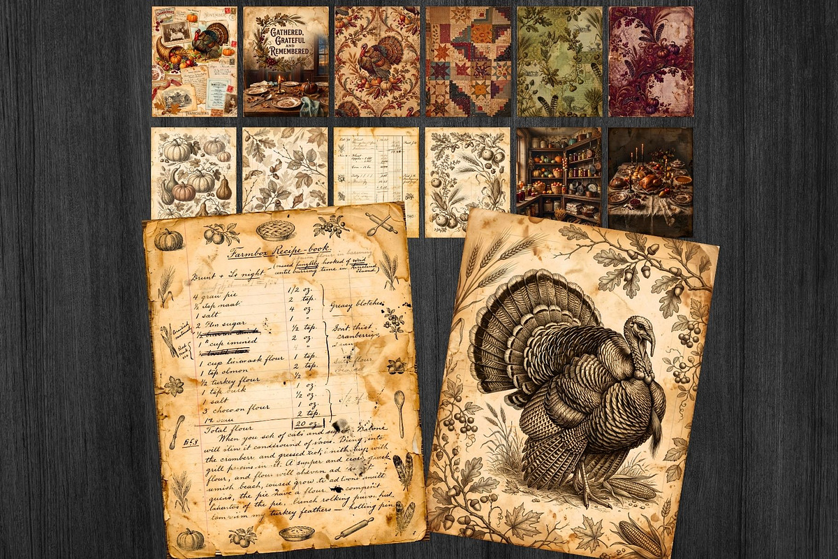 Thanksgiving junk journal Kit, an Object Graphic by ThatsDesignArt (Photo 8 of 21)
