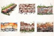 Watercolor Brick Wall Sublimation Cl, an Illustration by DreamCafeArt (Thumbnail 3 of 7)