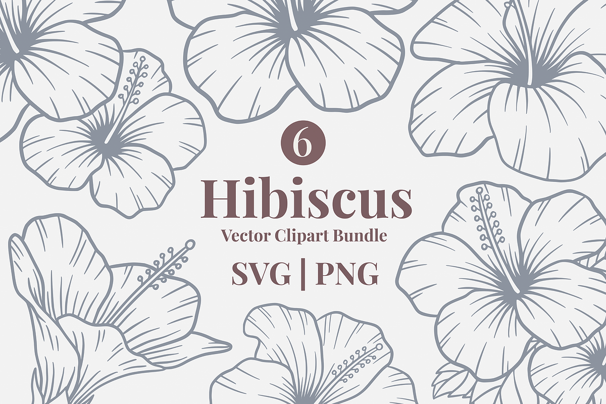 Hibiscus Line Art Illustration, a Decorative Illustration by Kusumaillustration (Photo 1 of 6)