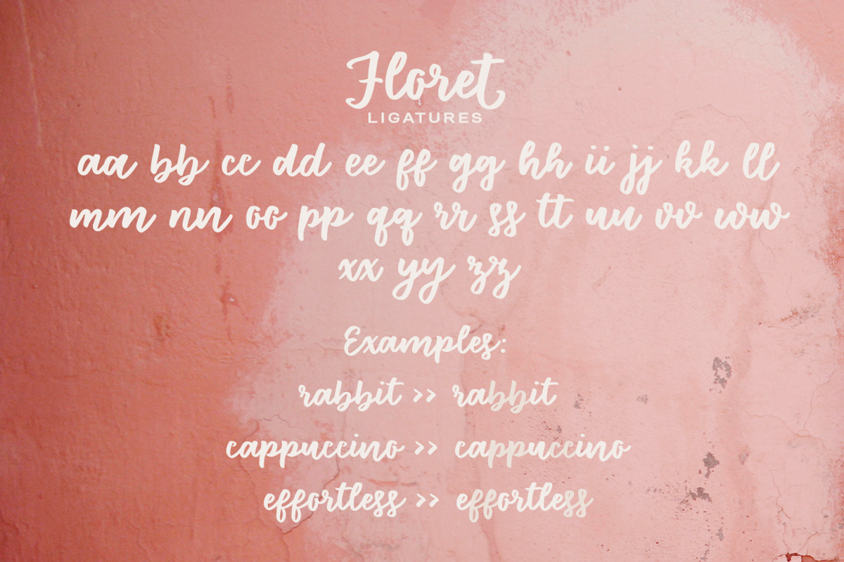 Floret brush font family preview 7