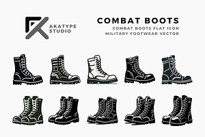 Combat Boots Icon Vector, an Icon by Akatype Studio