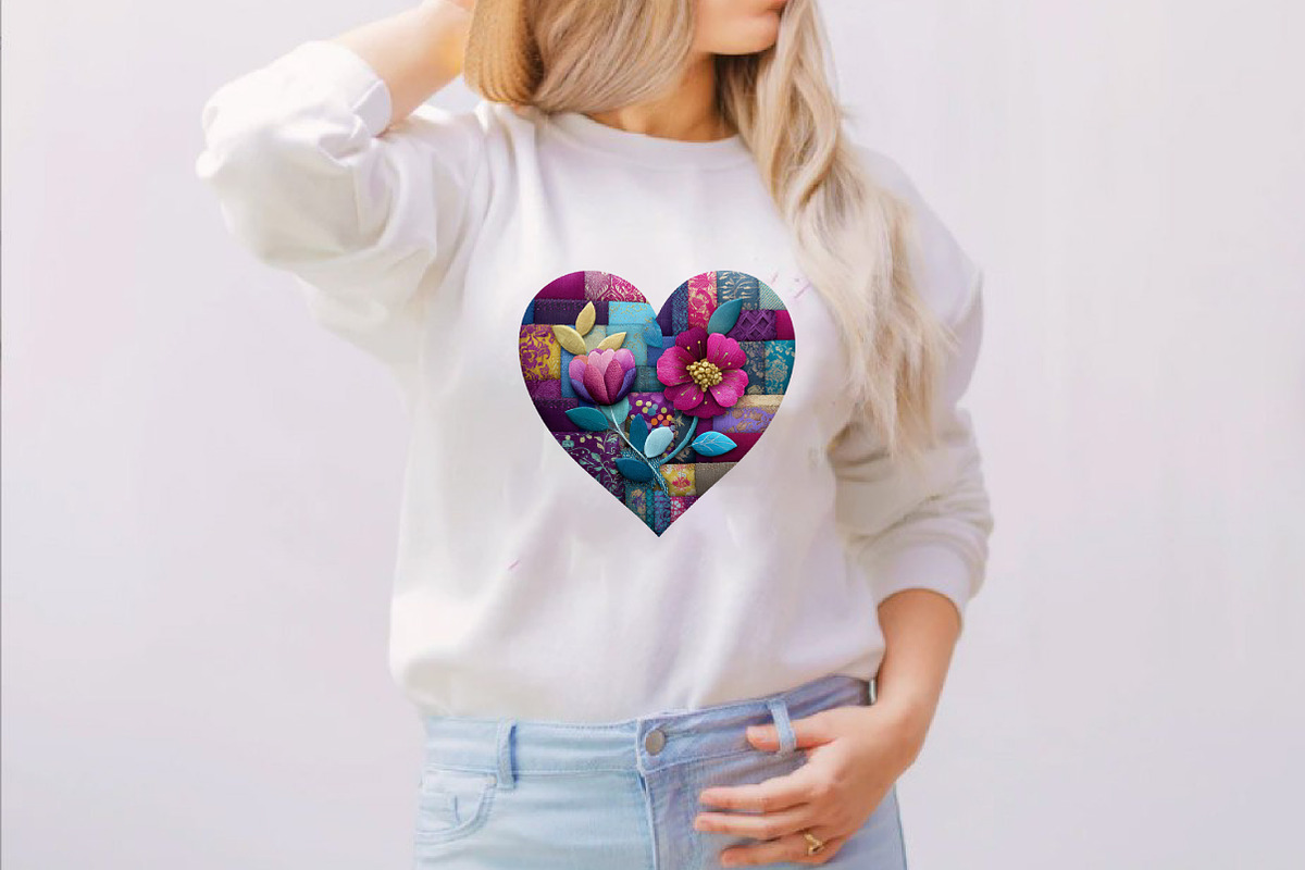 Patchwork Heart Valentine's Day Clip, an Illustration by SVGArt (Photo 5 of 8)