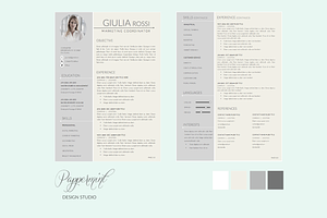 Giulia Rossi Resume Template Cover