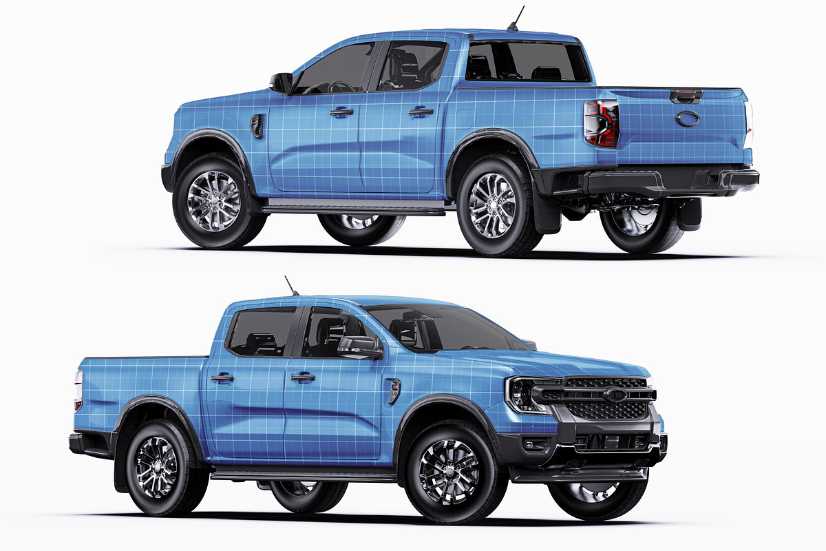 Modern Double Cab Pickup Mockup Set, a Product Mockup by Halal Graphic Studio (Photo 10 of 15)