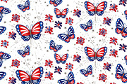 Patriotic Butterflies Seamless, an Object Graphic by Sharon Schwalbe (Thumbnail 1 of 2)