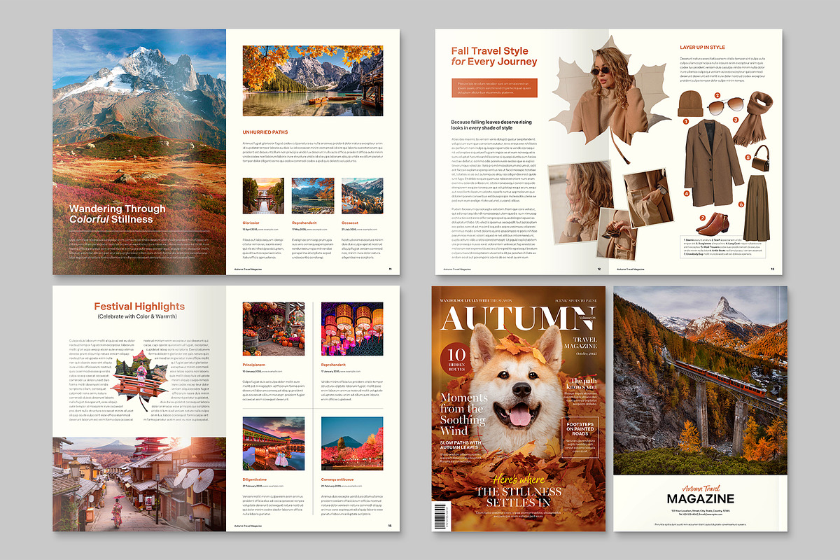 Autumn Fall Travel Magazine Template, a Brochure Template by BrandPacks (Photo 4 of 6)