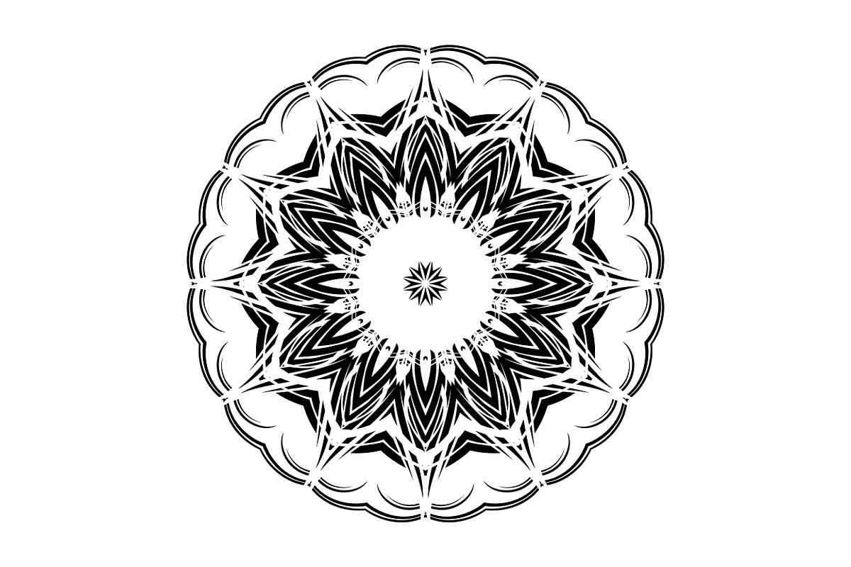 Modern Black and White Mandala Pack, a Decorative Illustration by NJ Himel (Photo 45 of 101)