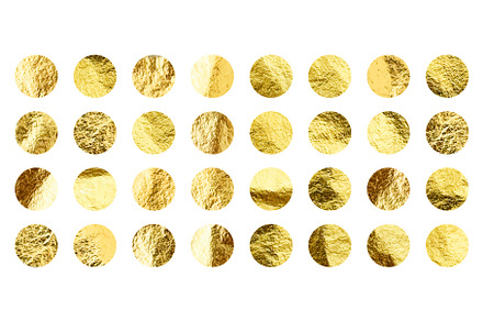 Gold foil, shiny handmade circles, an Illustration by 32pixels