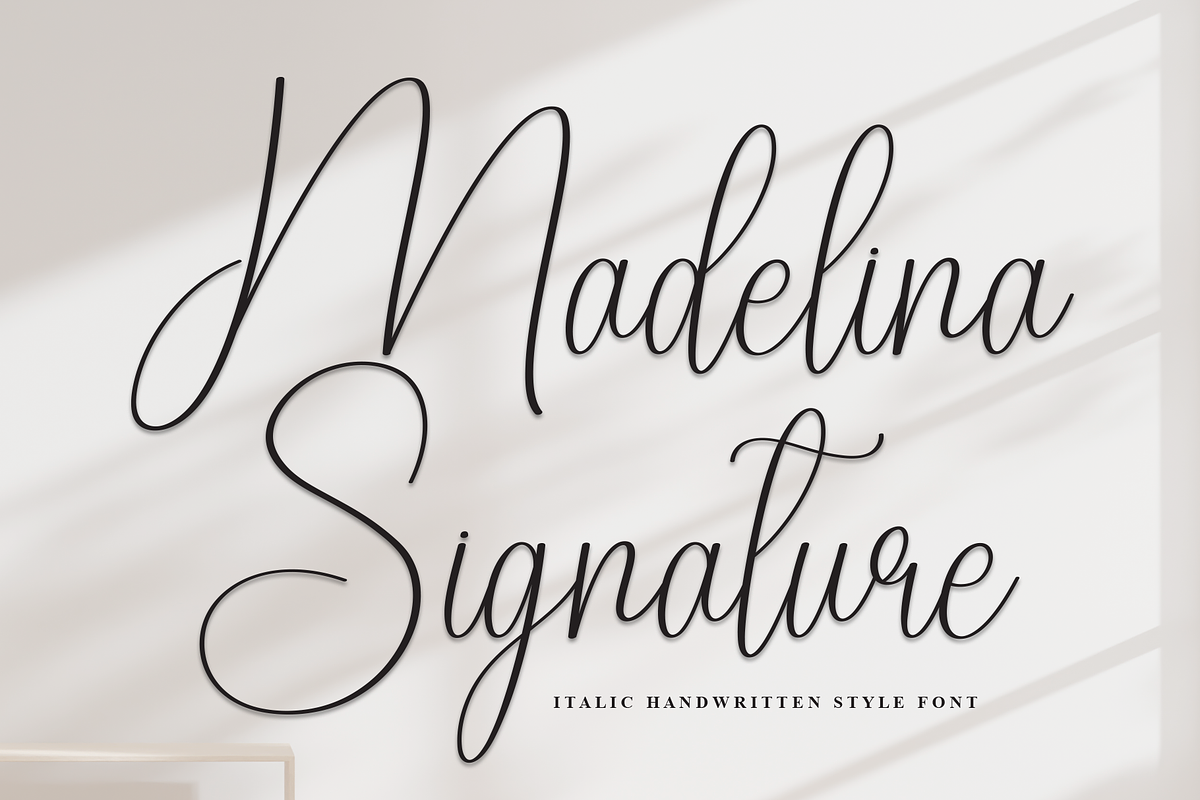 Madelina Signature | Script Font, a Handwritten Font by Scratchones (Photo 1 of 8)